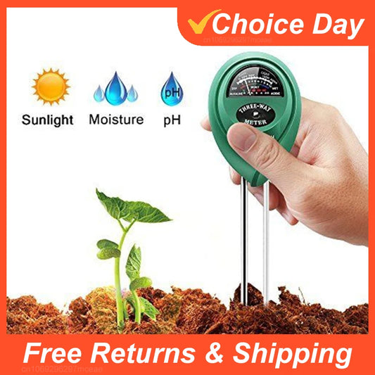 3 in 1 Soil PH Meter Sunlight PH Tester Garden Flowers Soil Moisture